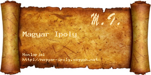 Magyar Ipoly névjegykártya